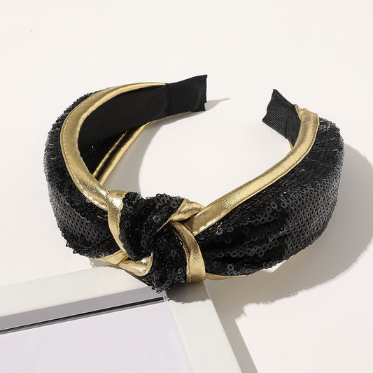 Black & Gold Sequin Headband