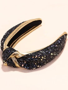 Black & Gold Glitter Headband