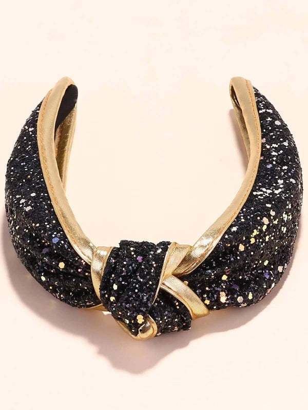 Black & Gold Glitter Headband