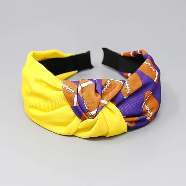 Purple Yellow Football Headband