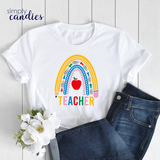 Adult Teacher Rainbow T-Shirt