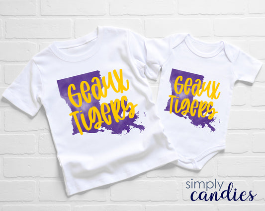 Child Geaux Tigers State T-Shirt