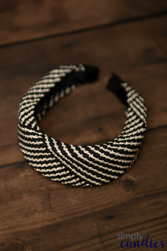 Black & Gold Woven Headband