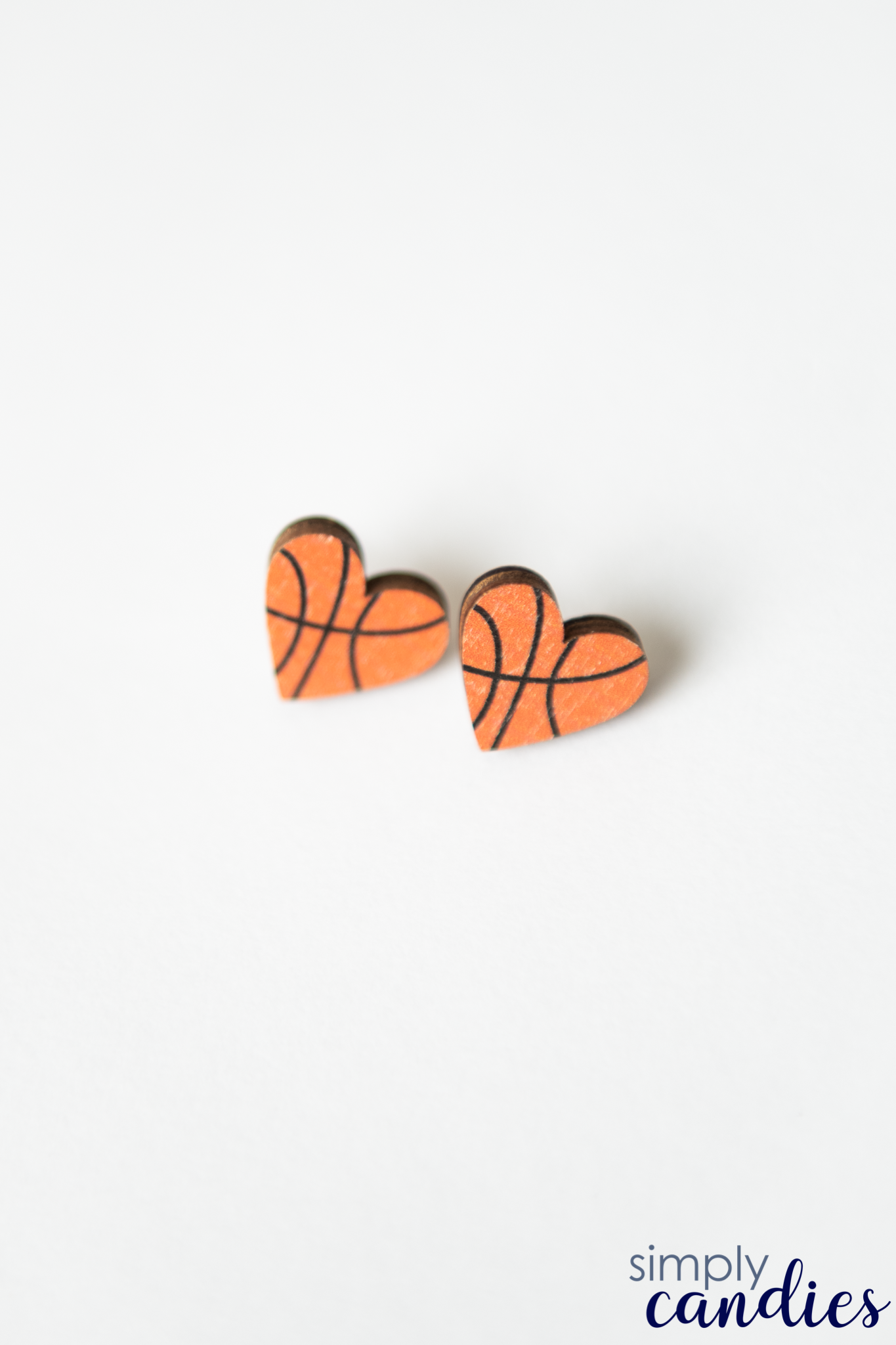 Basketball Heart Studs