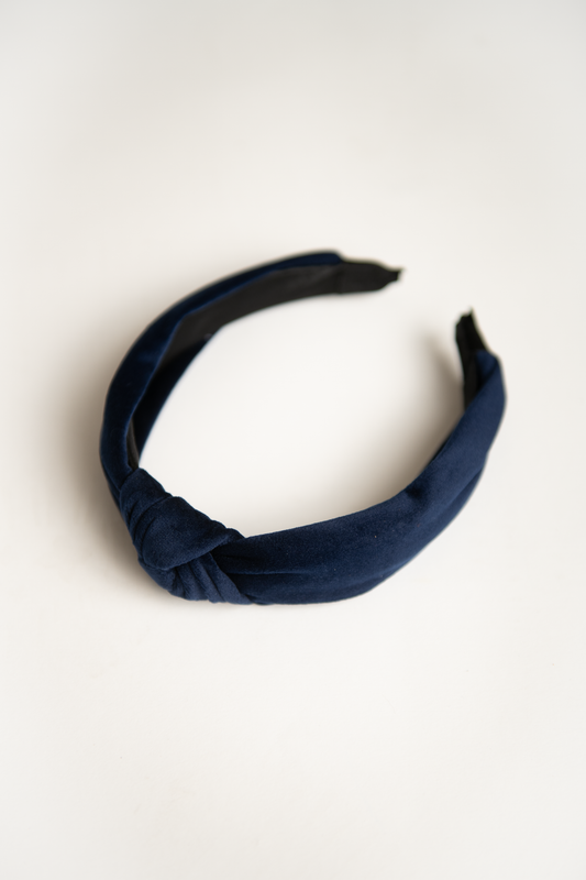 Navy Velvet Headband