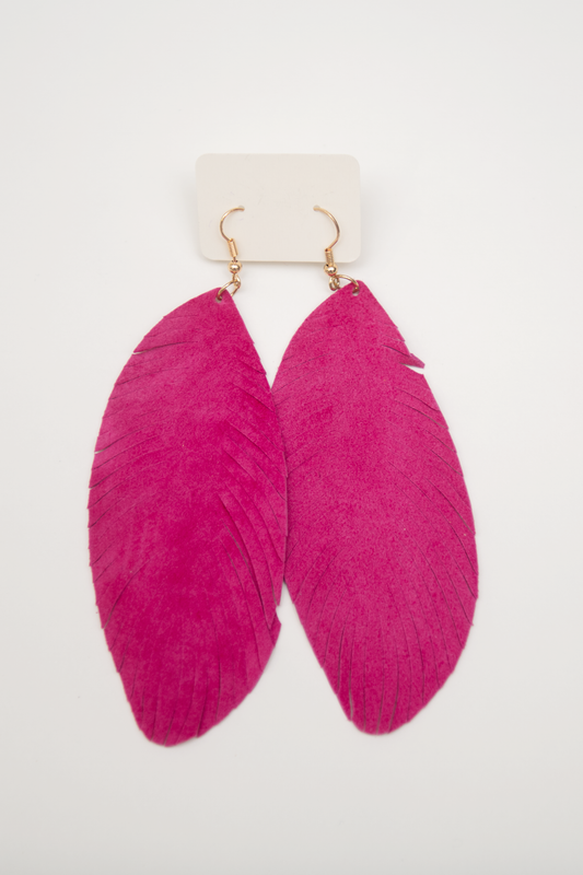 Suede Hot Pink Feather