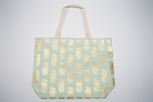 Mint & Gold Pineapple Tote