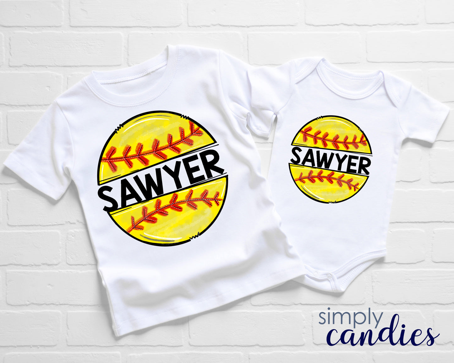 Child Softball Name T-Shirt