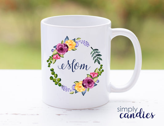 Mug: Custom Name Floral