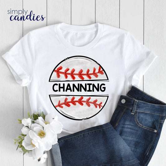 Adult Baseball Name T-Shirt