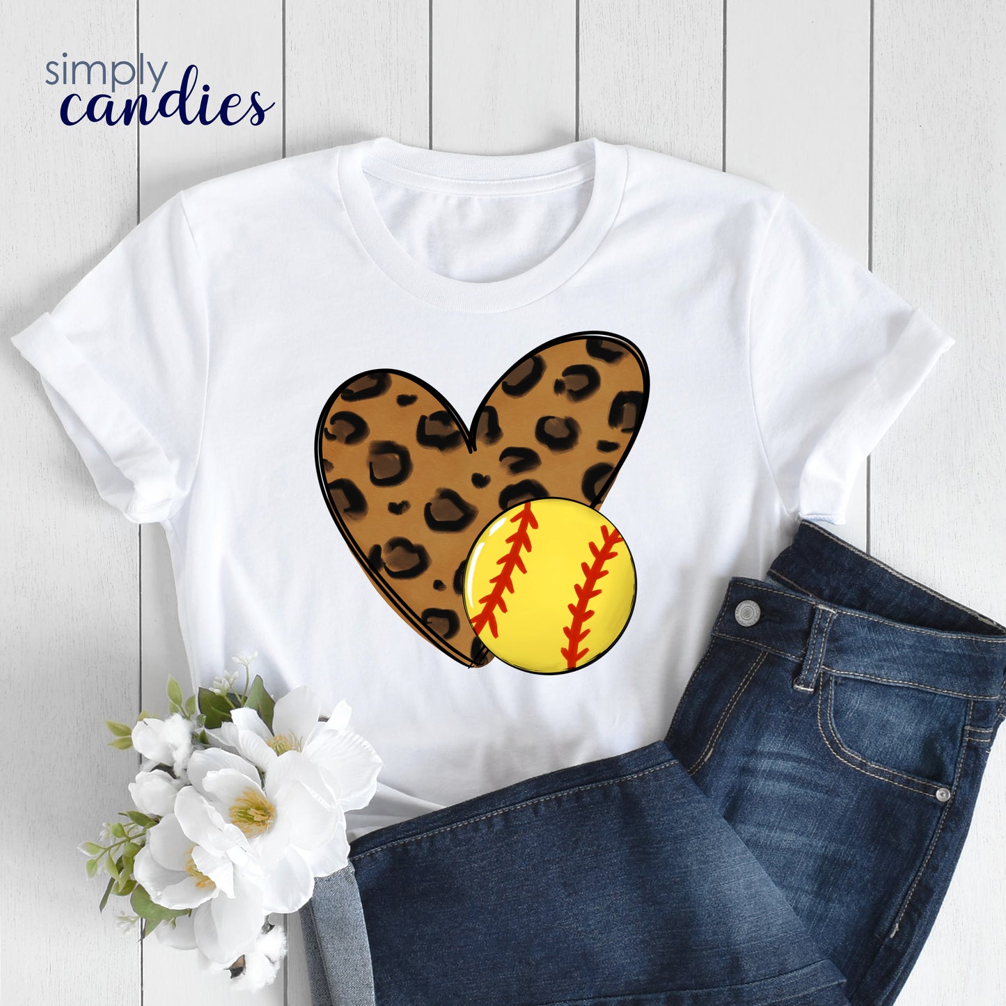 Adult Softball Leopard T-Shirt