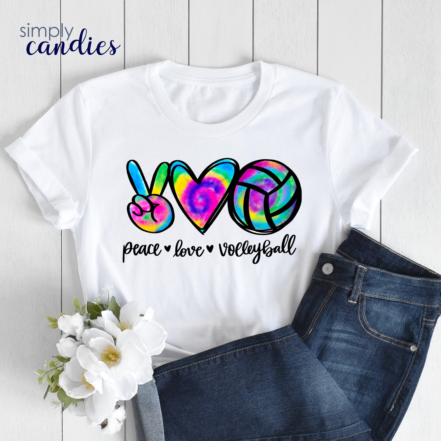 Adult Peace Love Volleyball T-Shirt