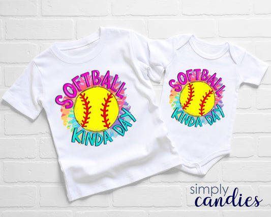 Child Softball Kinda Day T-Shirt