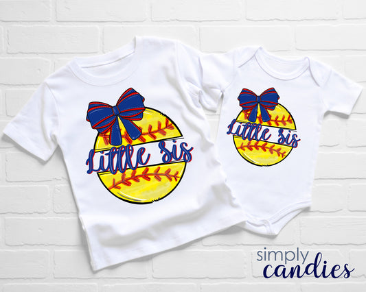 Child Softball Little Sis T-Shirt