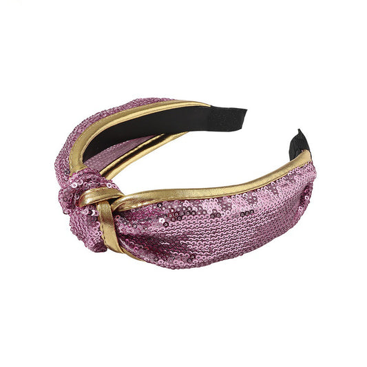 Pink & Gold Sequin Headband